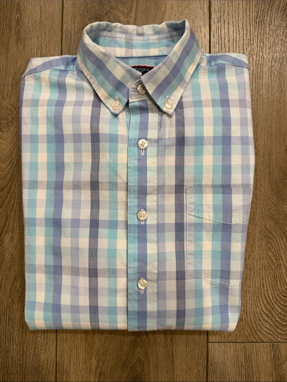 UNTUCKit Plaid Button-Down Shirt in Light Blue & Mint